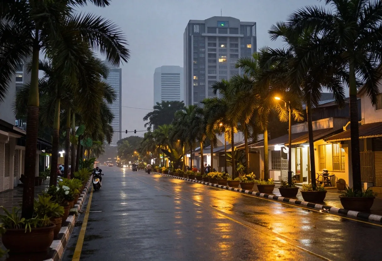 Jakarta cityscape at golden hour representing our service area